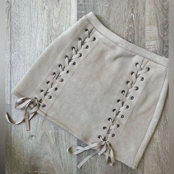 Tan Suede Skirt - Picture 1 of 5